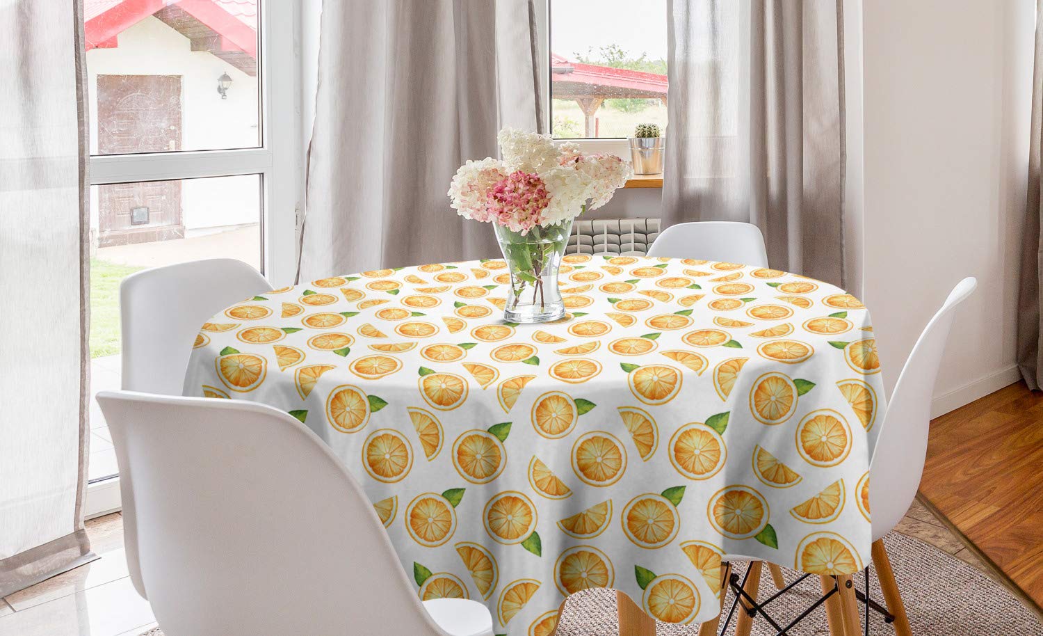 Ambesonne Round Tablecloth 60