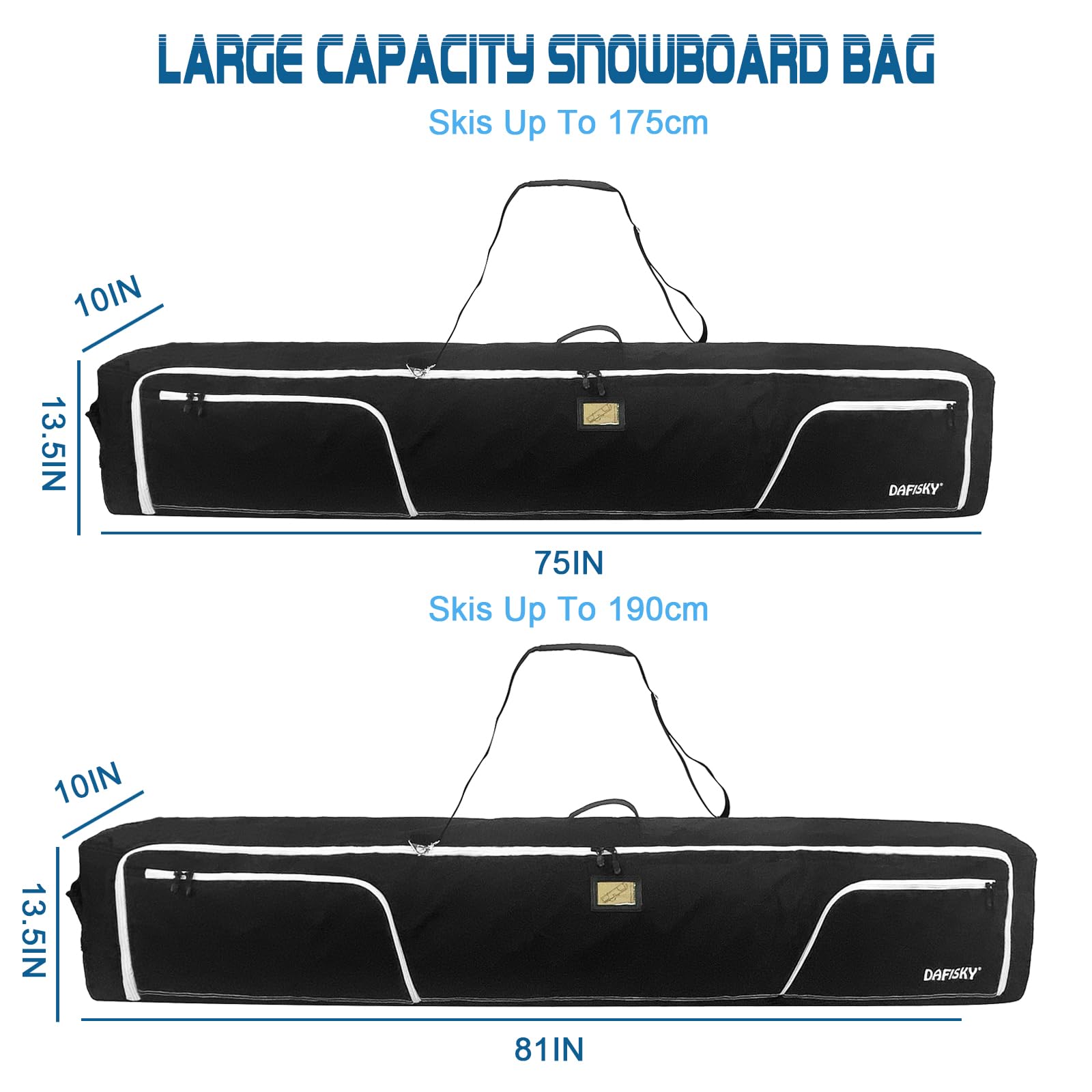 Best Rolling Ski Bag for Air Travel - Padded Snowboard Bag with Wheels, Fits 2 Sets of Skis - Perfect for Winter Sports & Mountain Vacations