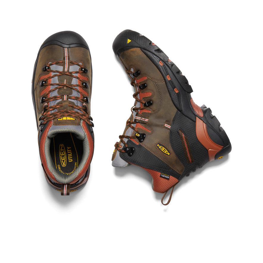 Men's Pittsburgh 6 Waterproof Soft Toe Work Boots - Cascade Brown/Bombay Brown | Durable Construction for Outdoor Work, Hiking & Winter Wear
