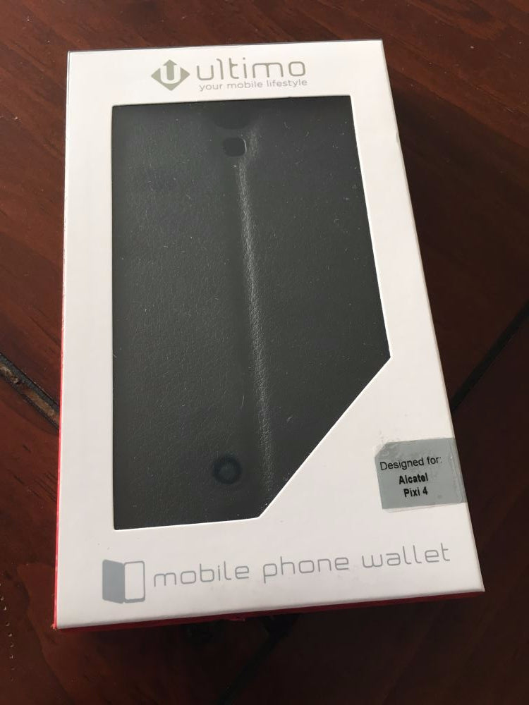 ALCATEL PIXI 4 Wallet Case - Premium Leather Phone Cover with Card Slots & Stand Feature - Perfect for Everyday Use, Travel, and Business (Black)