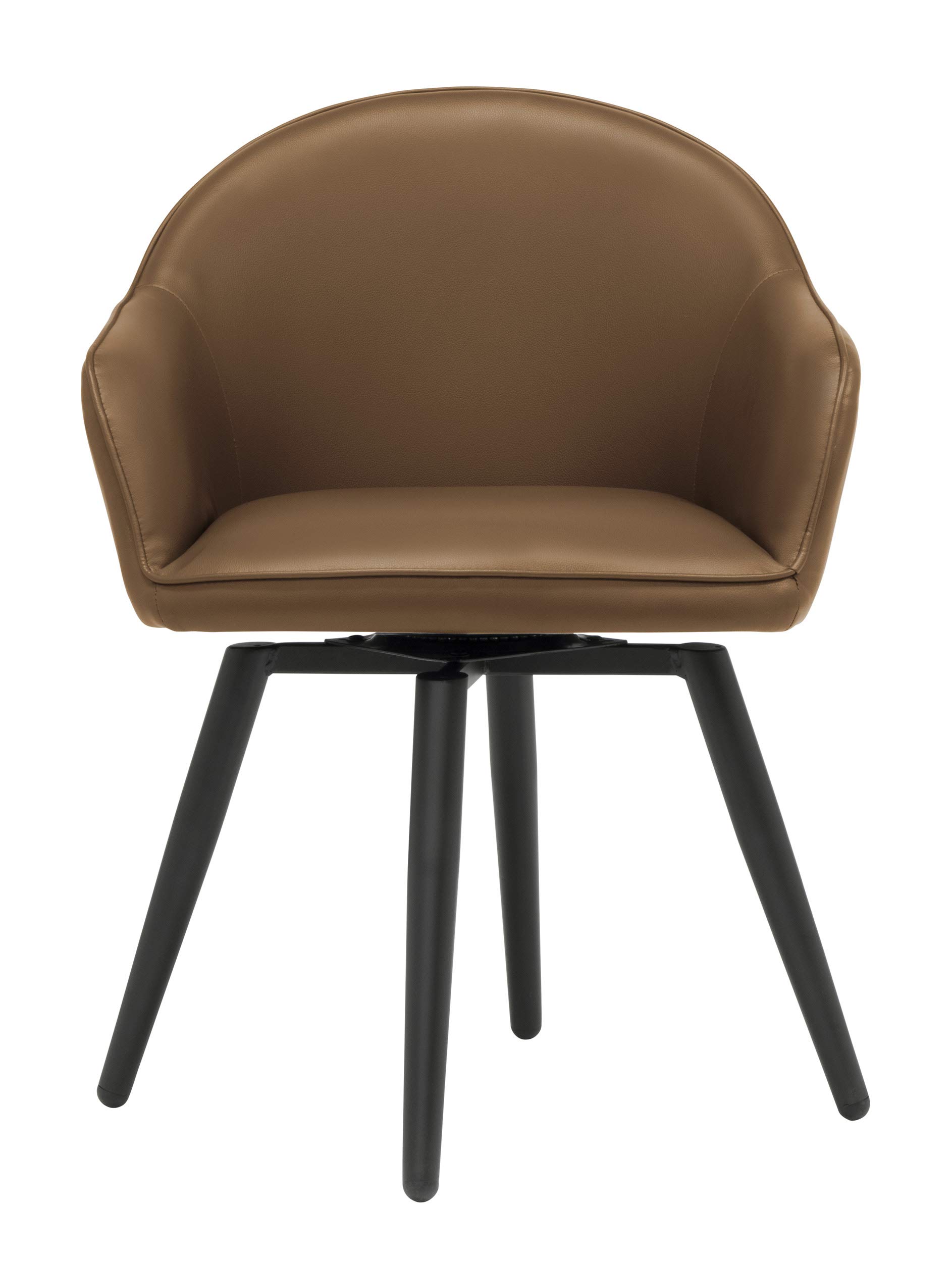 Studio Designs Home Accent Chair, 250 lbs Weight Capacity, Caramel Brown Upholstered Lounge Chair - Perfect for Living Room, Bedroom, or Office Decor