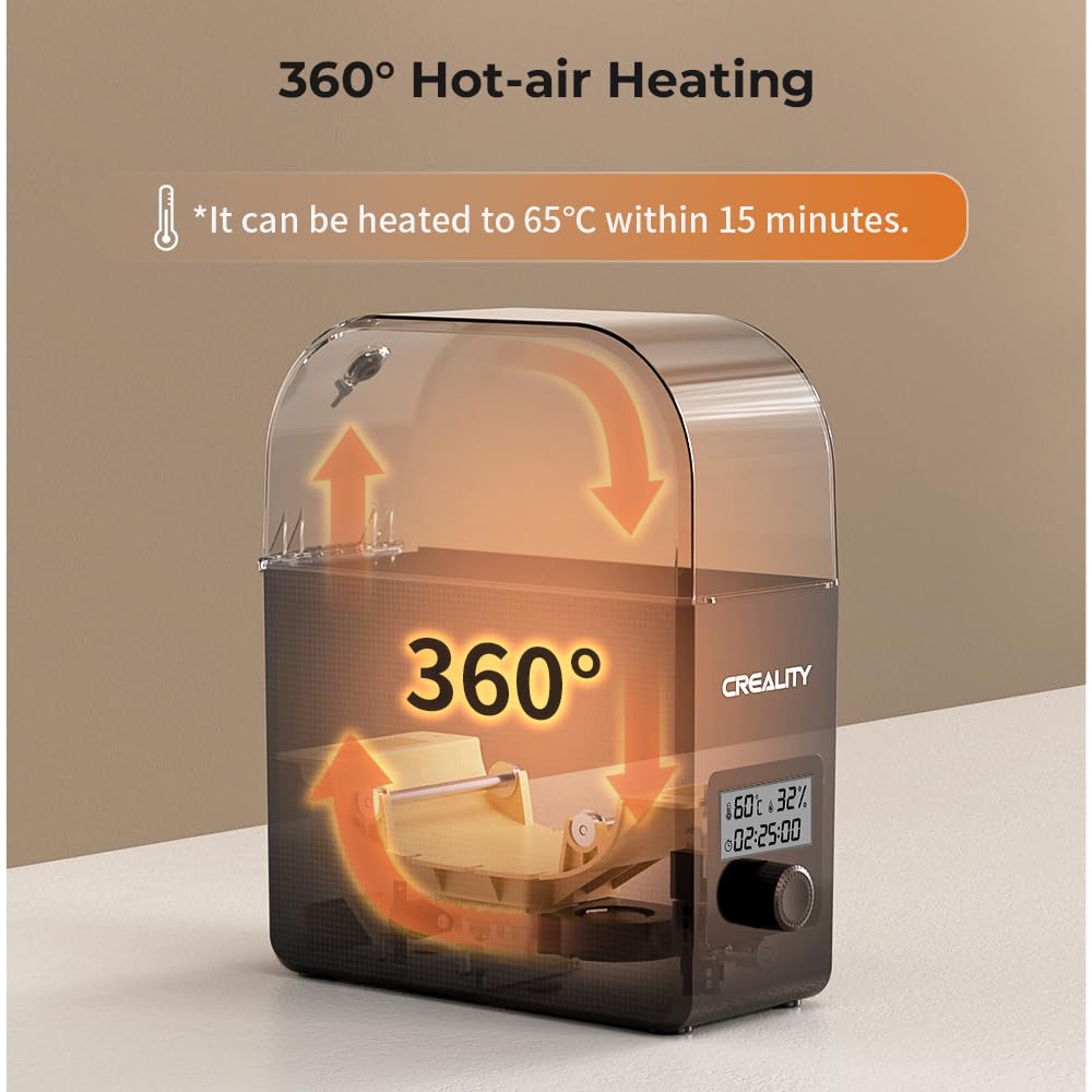 Creality 3D Printer Filament Dryer 2.0 - Upgraded Filament Storage Box with Humidity Control | Compatible with 1.75mm, 2.85mm & 3.00mm 3D Printing Filament | Keep Filaments Dry for Smooth Printing | Perfect for PLA, ABS, PETG Filament Storage & Long-Term Preservation