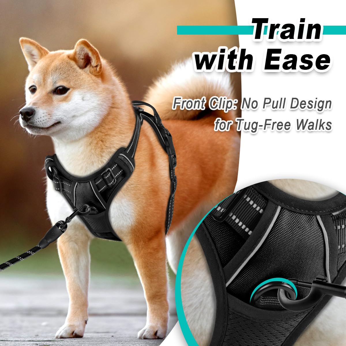 BARKBAY No Pull Pet Harness - Adjustable Reflective Dog Vest for Small, Medium & Large Dogs - 3M Reflective Oxford Material for Safety - Perfect for Walking, Hiking & Outdoor Adventures (XL)