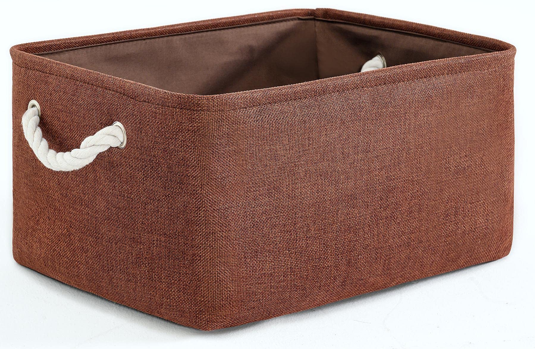 TheWarmHome Large Rectangular Fabric Storage Bin with Handles - 15