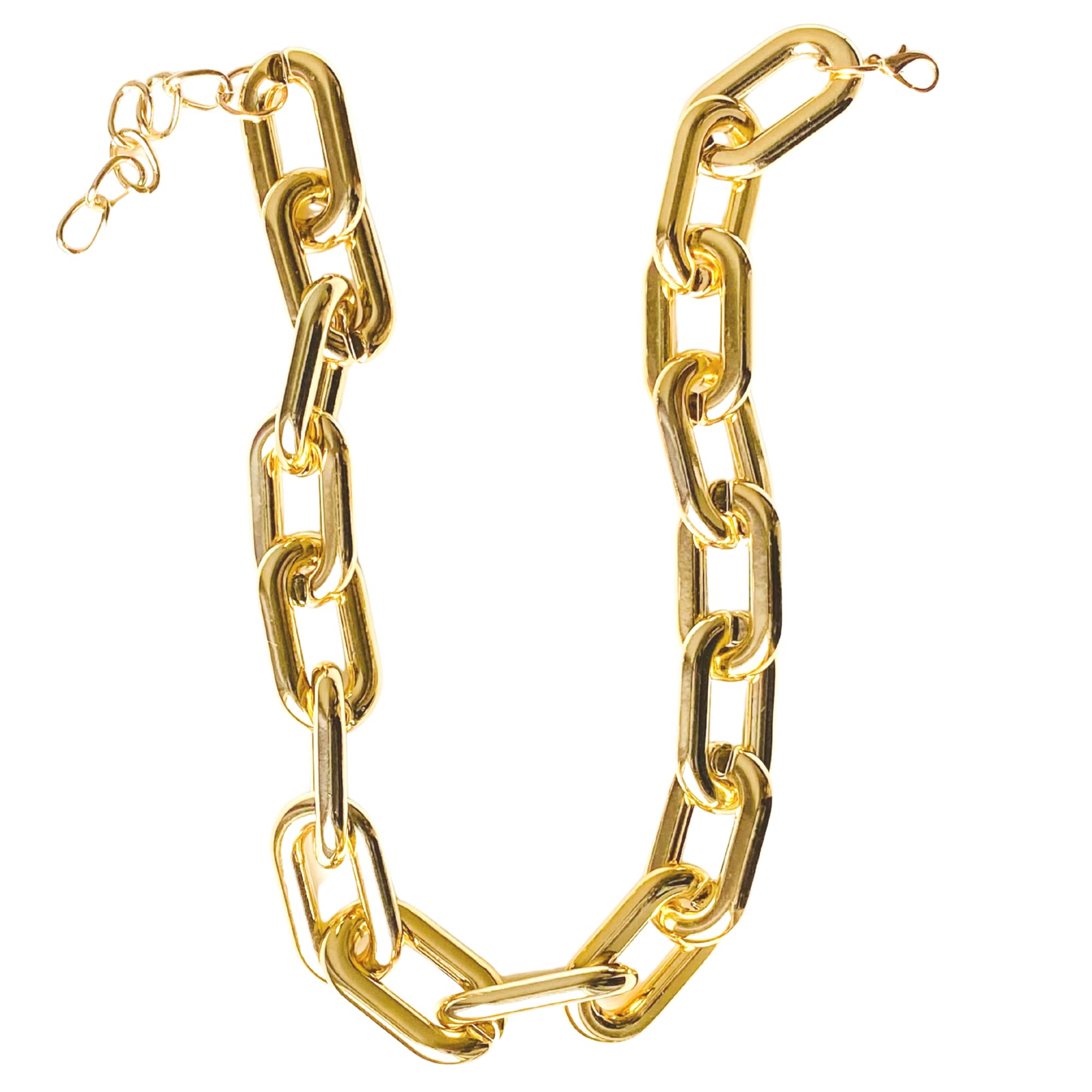 Stylish Gold Link Chain Necklace - Chunky Lightweight Resin Acrylic Jewelry for Women - Perfect for Parties, Weddings & Everyday Wear