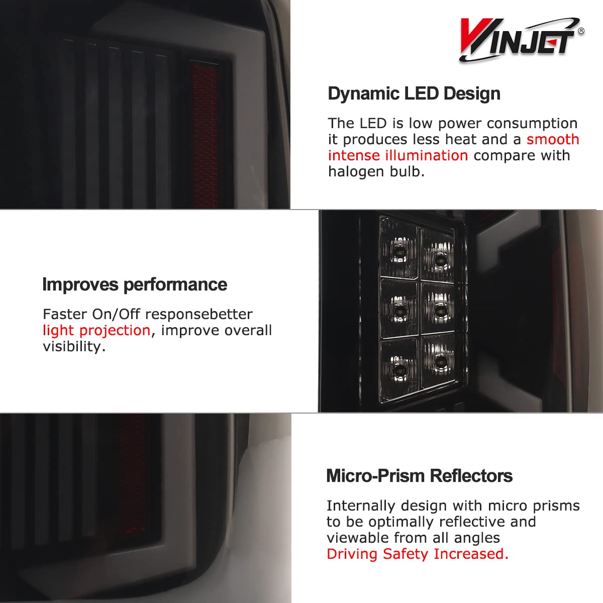Winjet LED Tail Lights Assembly for 2014-2018 Chevy Silverado 1500 & 2015-2018 Silverado 2500/3500 HD - DRL LED Tail Lights with Sequential Turn Signals & Dynamic Brake Running Lights - Upgrade for Night Driving & Enhanced Safety