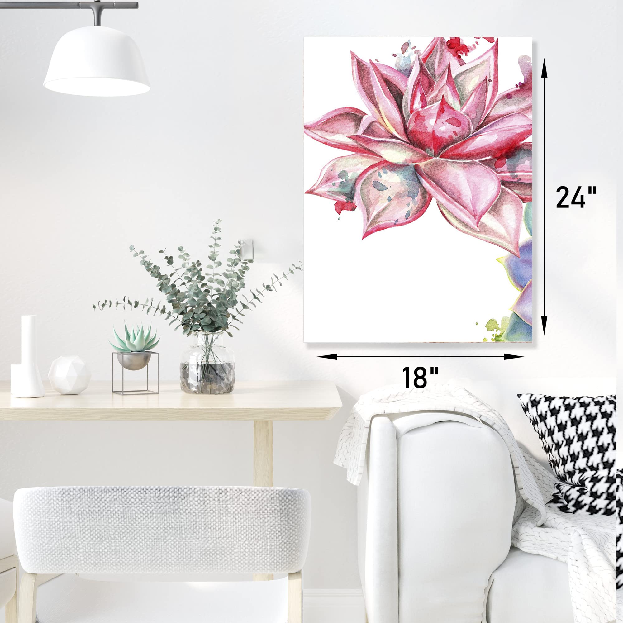 3-Piece Botanical Canvas Wall Art Set - 18x24 Inch Succulent & Plant Prints for Living Room & Bedroom Decor | Perfect Above Bed, Sofa or Office Wall Artwork with Frames