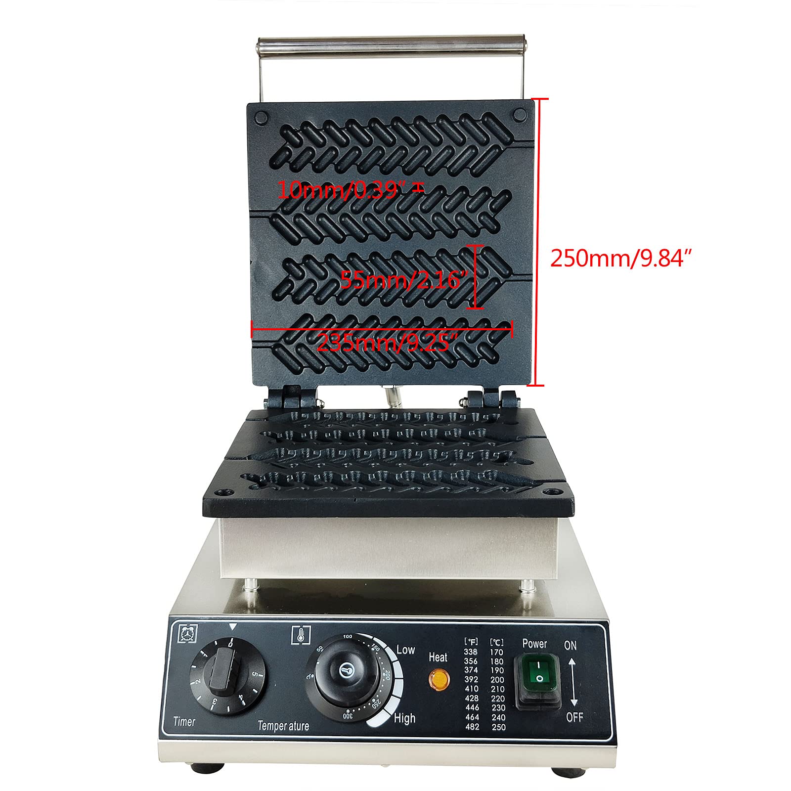 Commercial Waffle Hot Dog Maker - 4 Nonstick Electric Corn Dog Machines for Home & Restaurant Use - Perfect for Bakeries, Snack Bars & Food Trucks (Wheat Stalk Shape) - Make Delicious Corn Dogs, Waffle Dogs & Carnival Treats