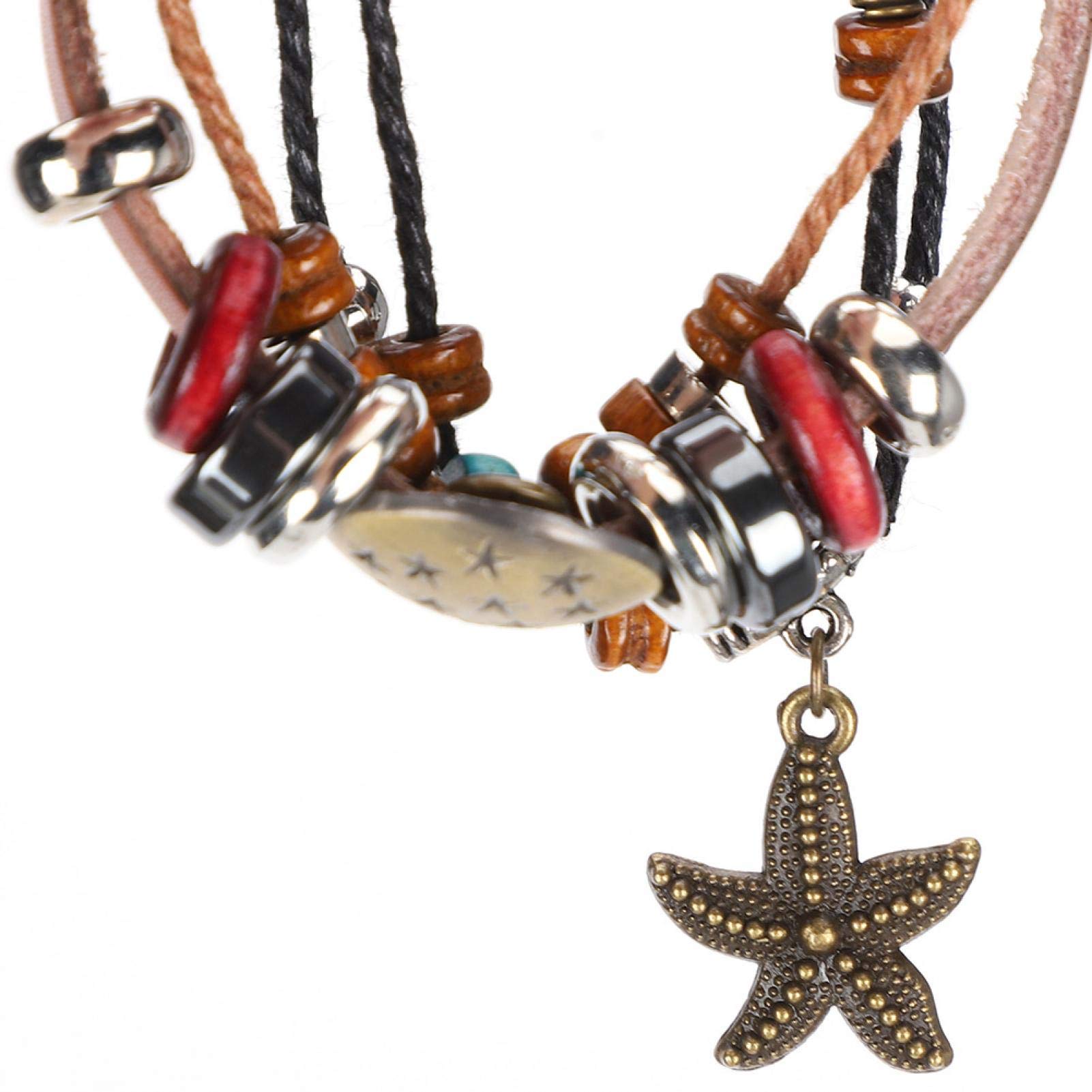 Punk Leather Wristband for Women & Men - Multilayer Bracelet Fashion Accessory for Parties, Concerts & Everyday Wear