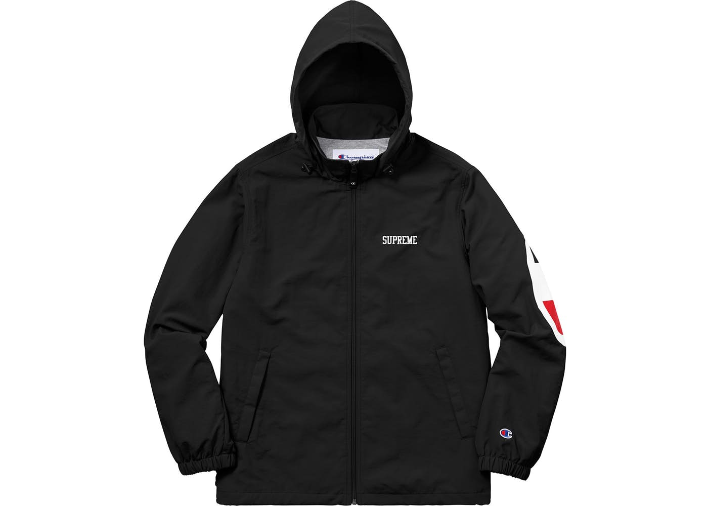 Supreme Champion Track Jacket - Men's Dark Black Athletic Running Hoodie for Gym, Jogging & Streetwear Fashion