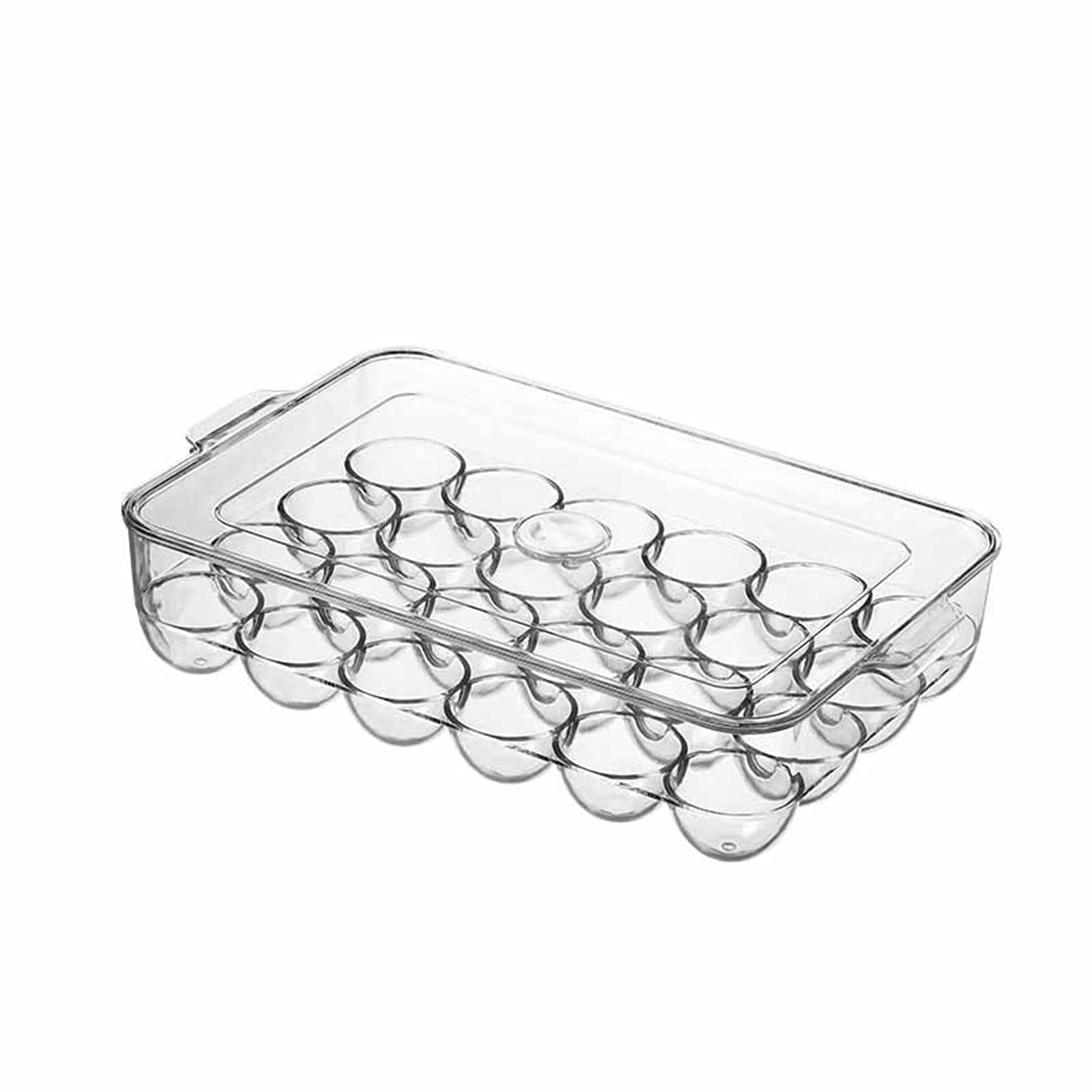 Breathable Transparent PET Egg Storage Container - 24 Grids Egg Organizer with Lid for Kitchen, Refrigerator & Pantry Organization | Cooking & Baking Essentials
