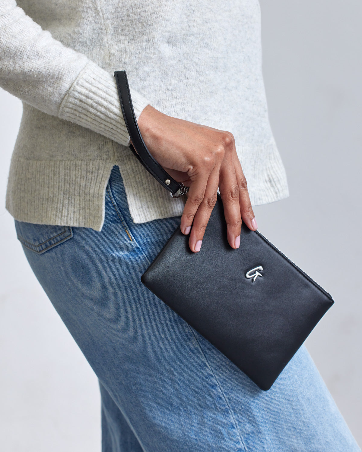 Mini Standard Silver Wristlet - Stylish Black Wristlet Purse for Women | Perfect for Parties, Night Out & Everyday Use