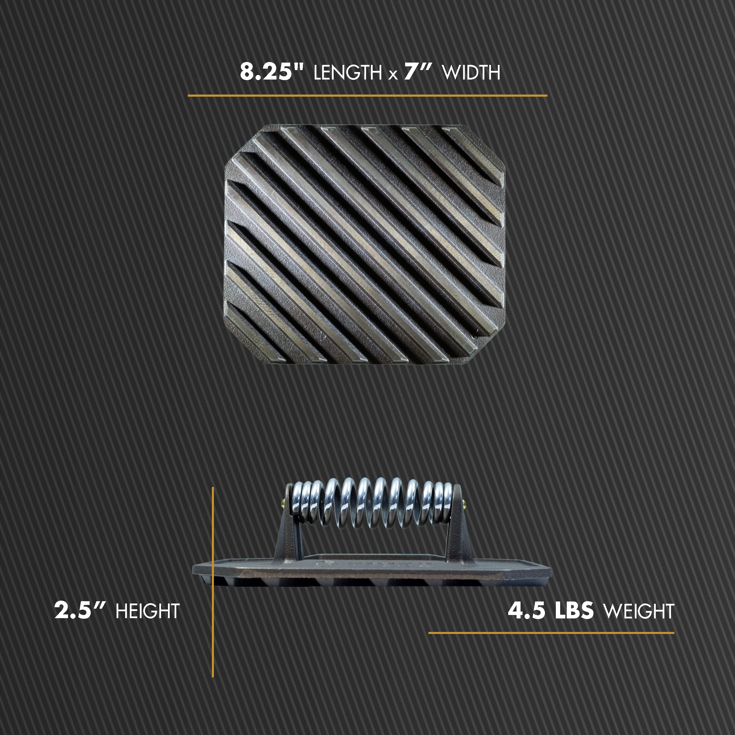 Premium FINEX 8-Inch Cast Iron Grill Press - Heavy Duty Weight for Perfect Panini, Burgers & Steaks | Ideal for Indoor/Outdoor Cooking, Camping & BBQ Parties