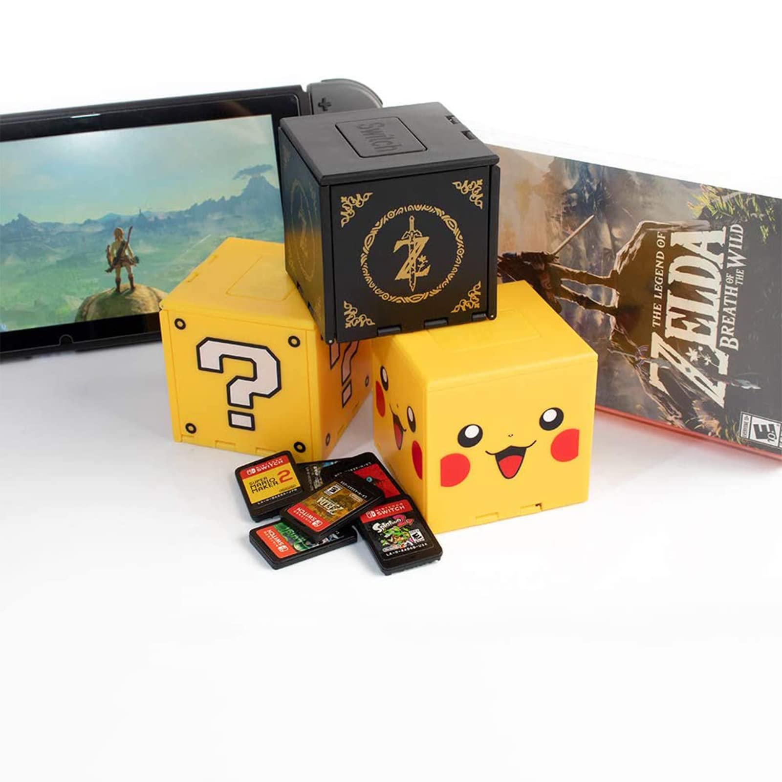 Nintendo Switch Game Card Holder - 16 Slots Zelda BLACK Edition for Secure Storage and Easy Access, Perfect for Travel and Gaming on the Go