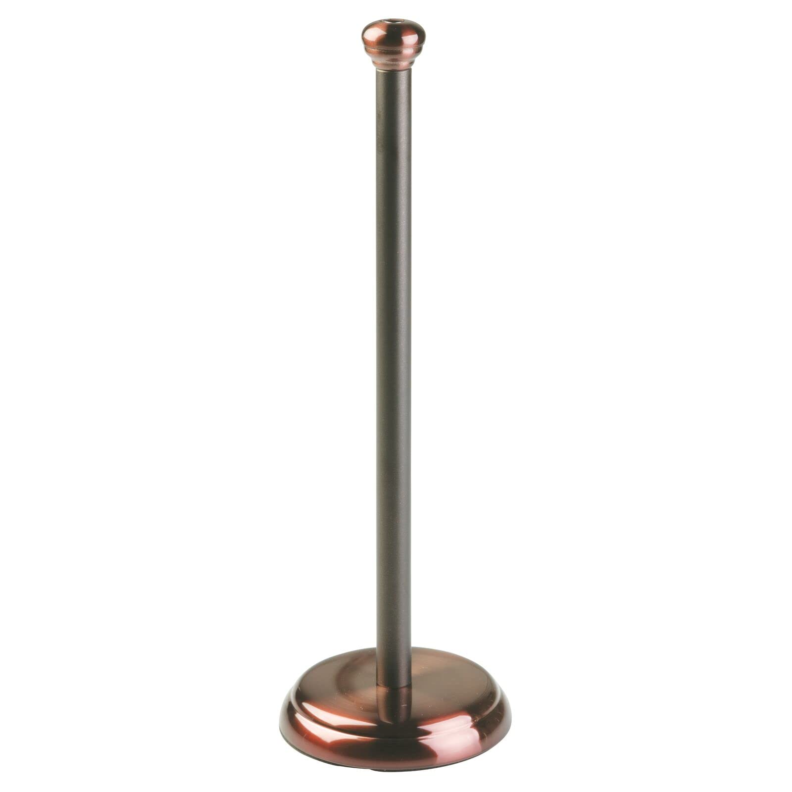 Stainless Steel Free-Standing Toilet Paper Holder with Storage - Holds 3 Rolls - Bronze Bathroom Tissue Organizer for Toilet, Vanity & Cabinet Storage - Hyde Collection - mDesign
