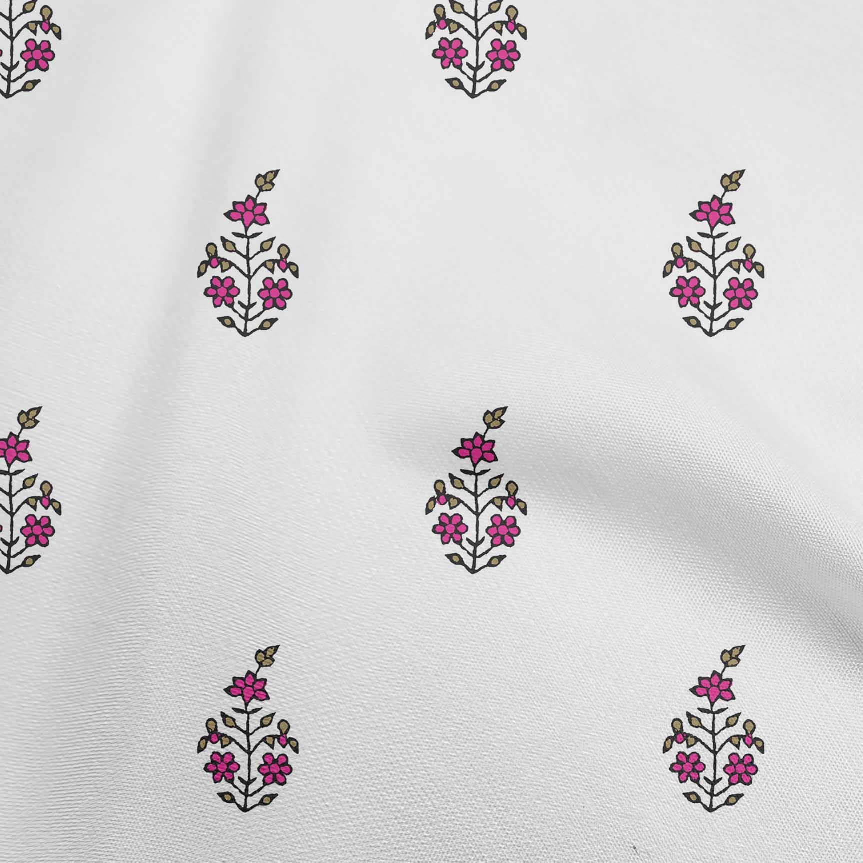 oneOone Viscose Chiffon Pink Asian Floral Print Fabric by The Yard - 42 Inch Wide Dress Material for DIY Clothing, Scarves & Home Decor