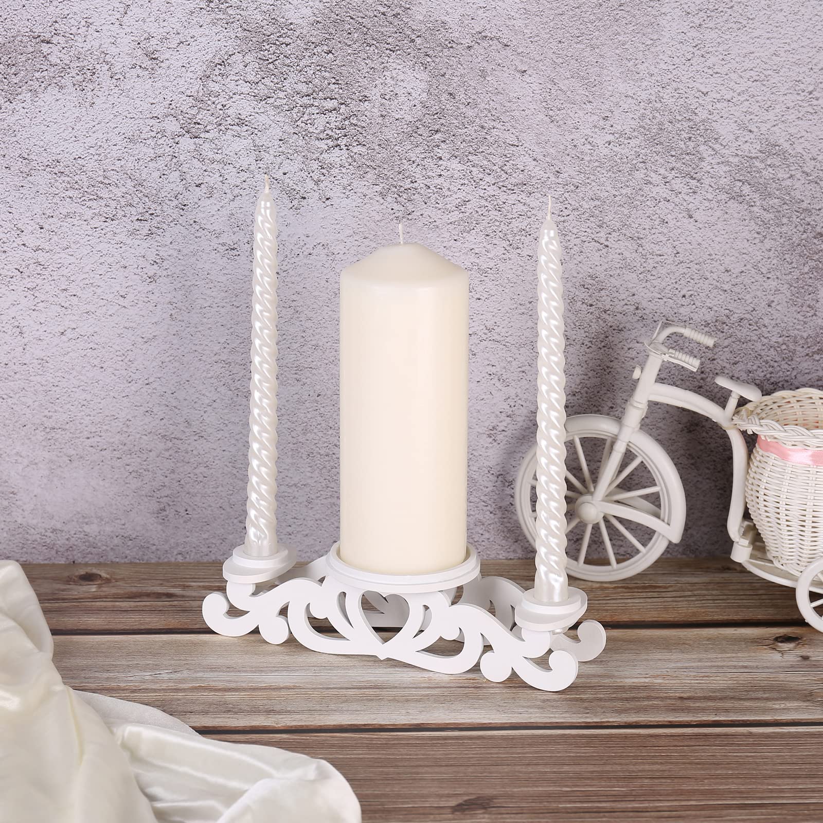 Unity Candle Holder Set - Elegant Wedding Ceremony Candle Stand with Pillar Holders for Centerpiece Decor (Candles Not Included) - Perfect for Wedding Aisle, Reception Table & Vow Renewal Decorations