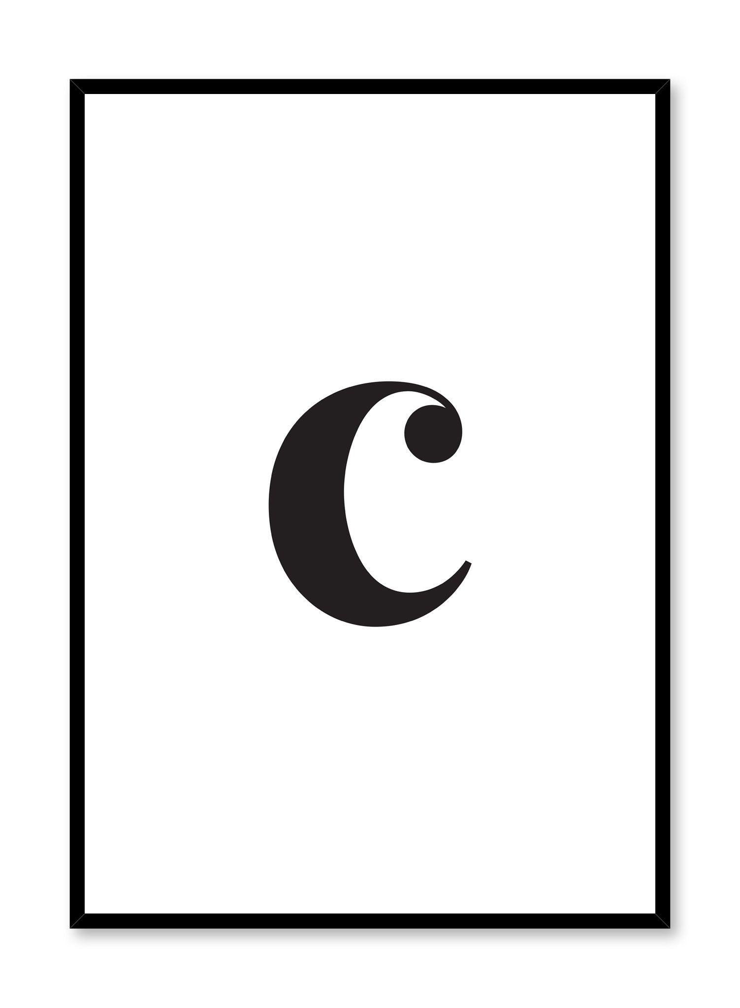 Lowercase Letter C Poster - Educational Alphabet Wall Art for Kids' Rooms, Classrooms & Homeschooling