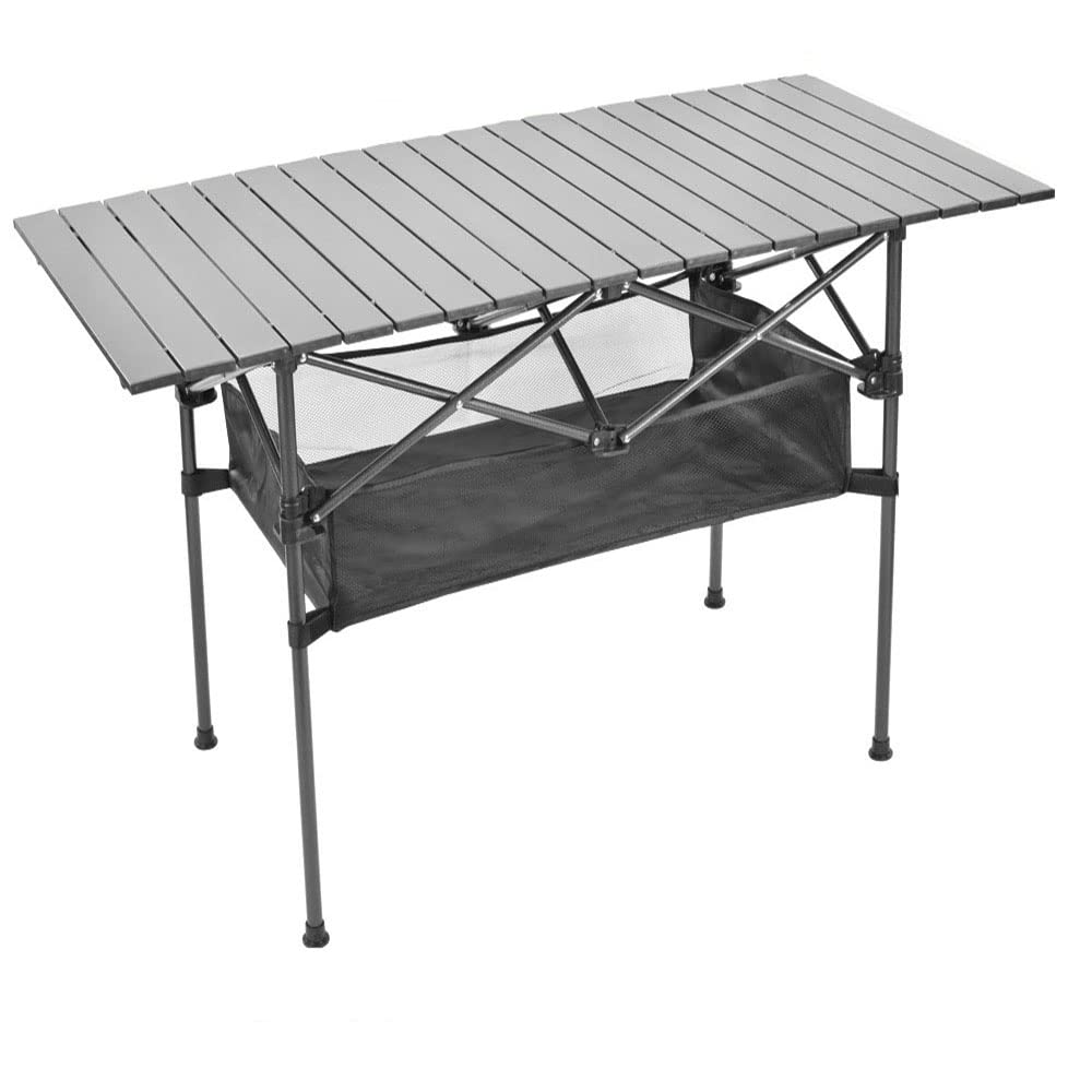 Portable Folding Picnic Table - Lightweight Aluminum Camping Table with Carry Bag (47.2