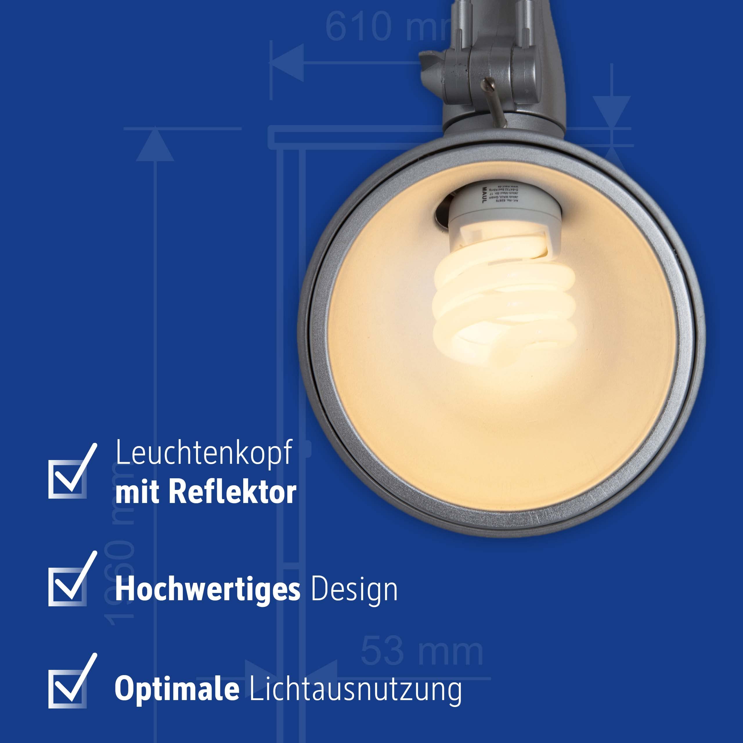 MAULrock LED Table Lamp - Adjustable Brightness & Color Temperature 3000K-6500K, Eye-Caring Office Desk Lamp for Home & Workspace, Silver Modern Design - Perfect for Reading, Studying & Nightstand Lighting