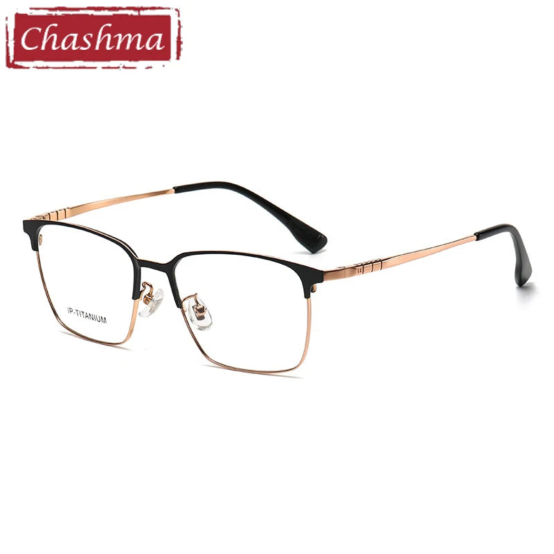 Men's Titanium Square Full Rim Eyeglasses Frame 98601 - Lightweight & Durable for Office, Reading & Daily Wear