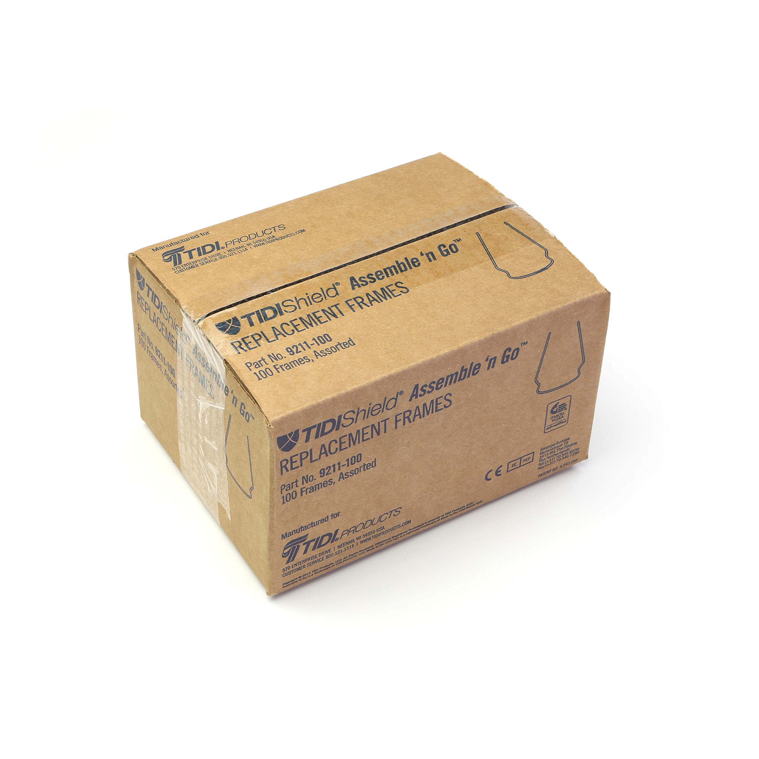 TIDIShield Assemble 'n Go Eye Shield Frames (Case of 100) - Compatible with 9210-100 Lenses - Protective Safety Eyewear PPE for Medical, Dental & Clinic Use - Pharmacy & Homecare Essential (9211-100) - Ideal for Healthcare Professionals & Infection Control