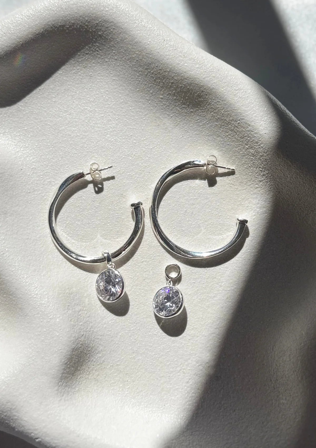 Lola Knight Vivienne Crystal Charm Bridal Drop Earrings - Sterling Silver Dangle Earrings for Wedding, Prom & Special Occasions