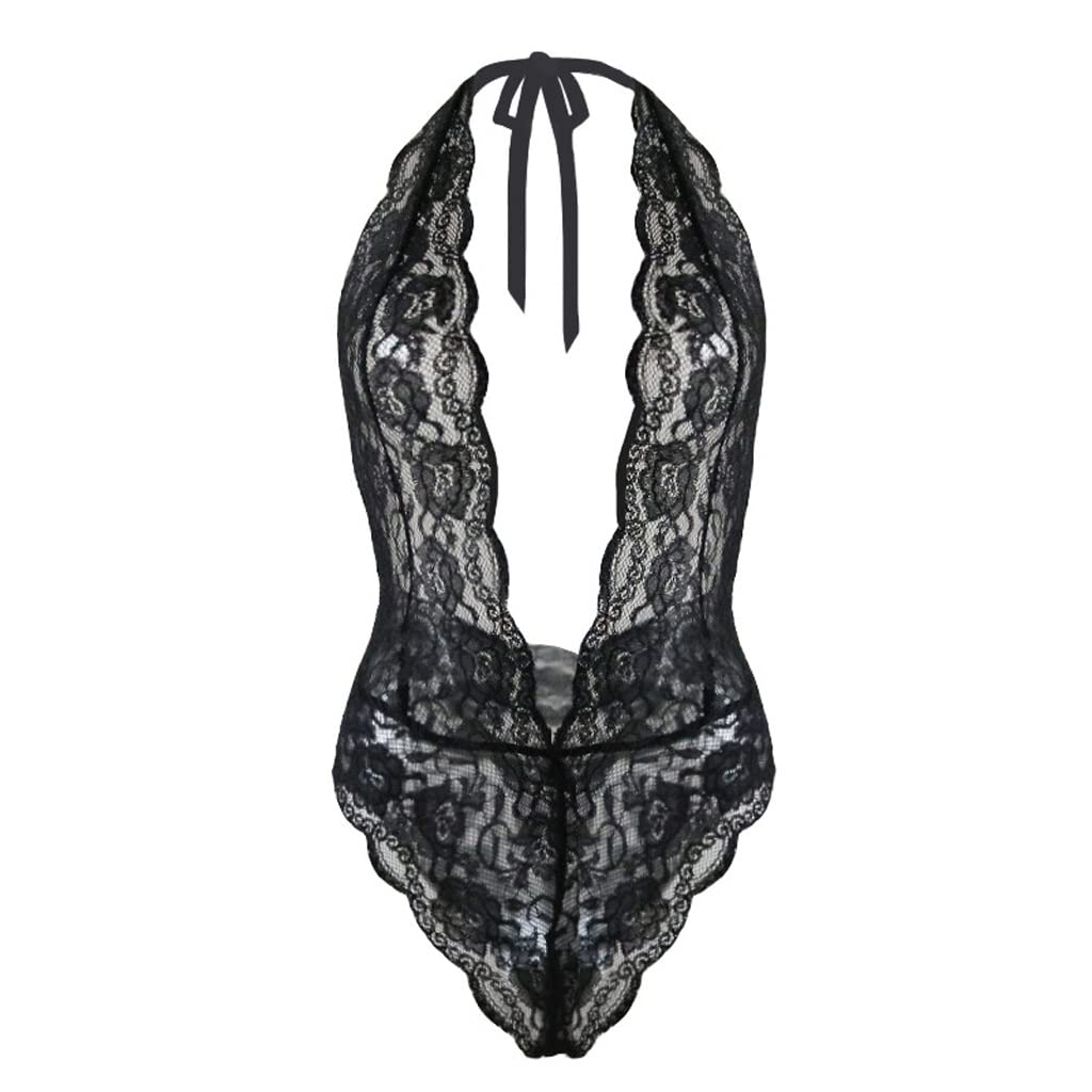 Sexy Floral Lace Bodysuit for Women - Plus Size Black One Piece Lingerie | Perfect for Valentine's Day, Date Night & Boudoir Photography (Color A, Size S)