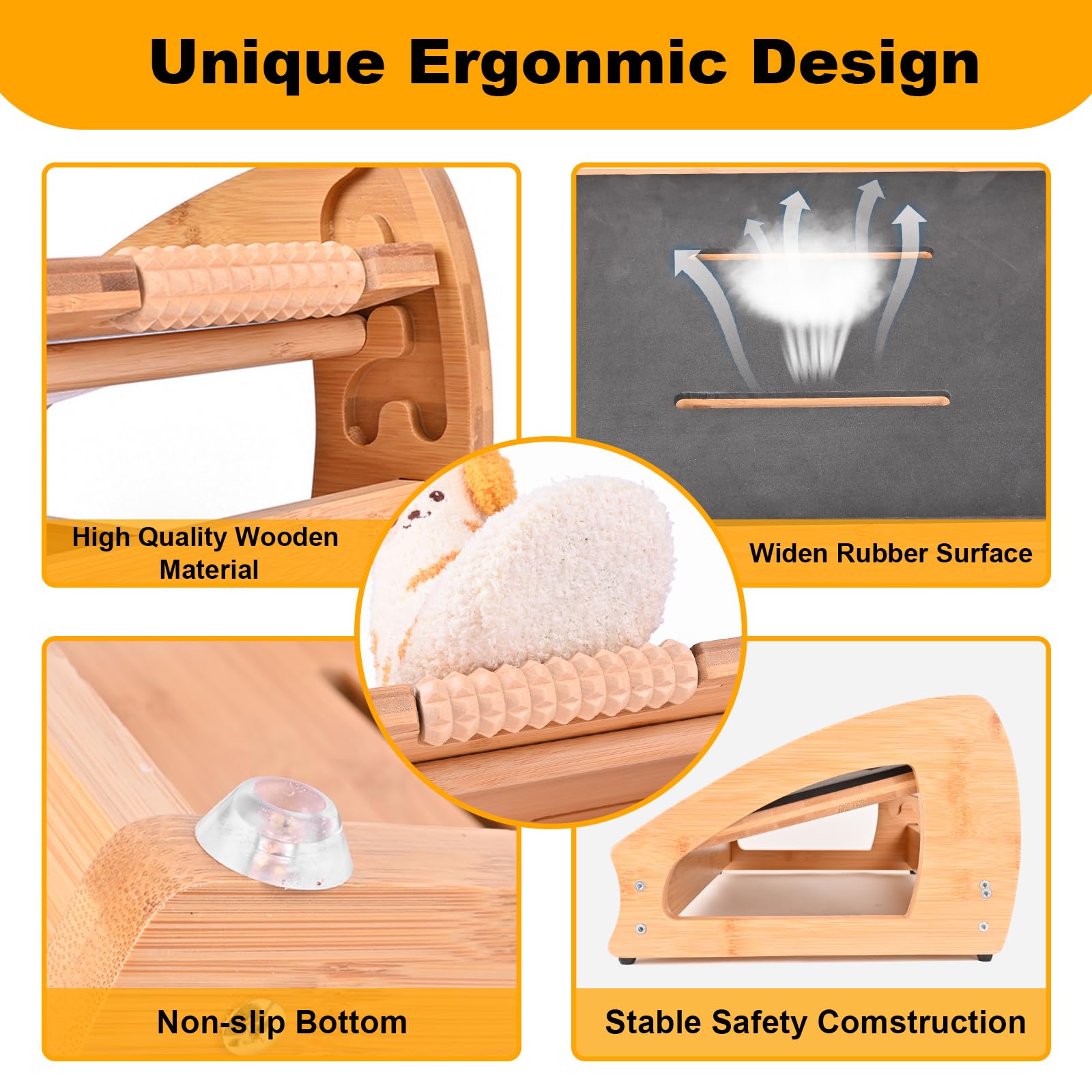 **Adjustable Height Ergonomic Foot Rest for Office & Home - Under Desk Foot Stool with Large Roller Massage for Pressure Relief - Perfect for Work, Gaming & Relaxation**