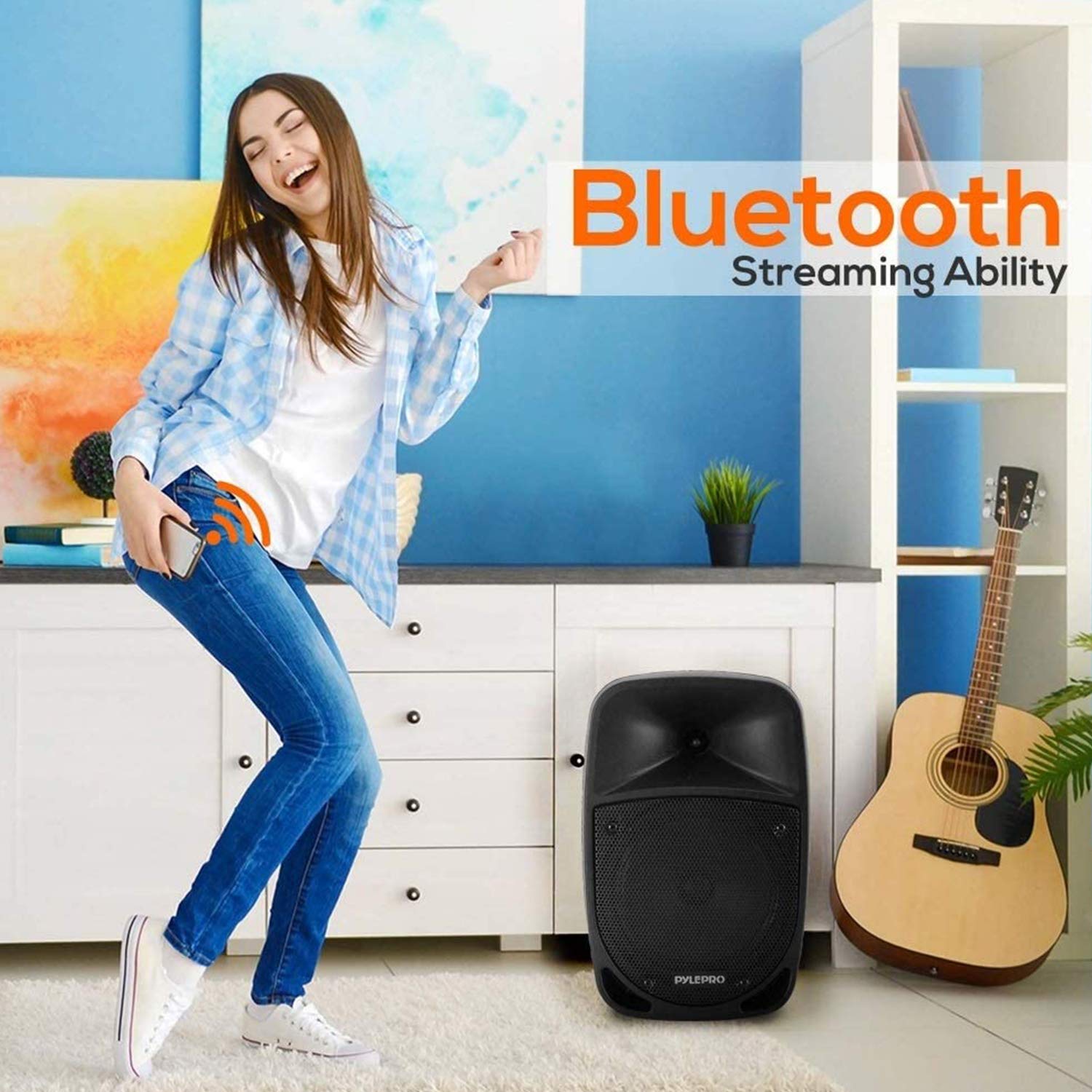 Pyle PSBT125A 1200W Portable Bluetooth PA Speaker with 12