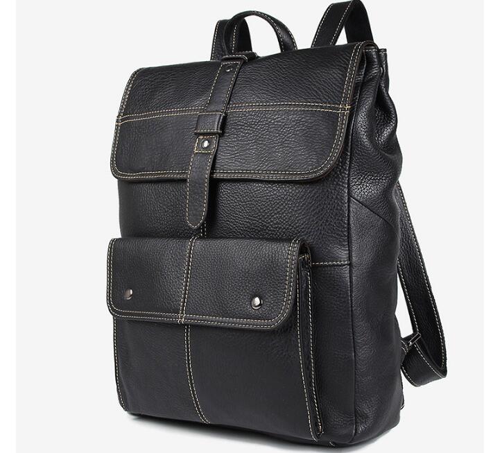 Stylish Black Leather Backpack for Business Professionals - Perfect for Office, Travel & Daily Commute