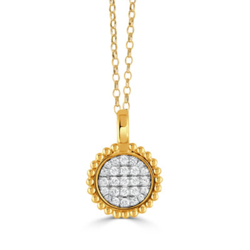 18K Gold Byzantine Diamond Circle Pendant Necklace for Women - Elegant Jewelry Gift for Birthday, Anniversary & Special Occasions