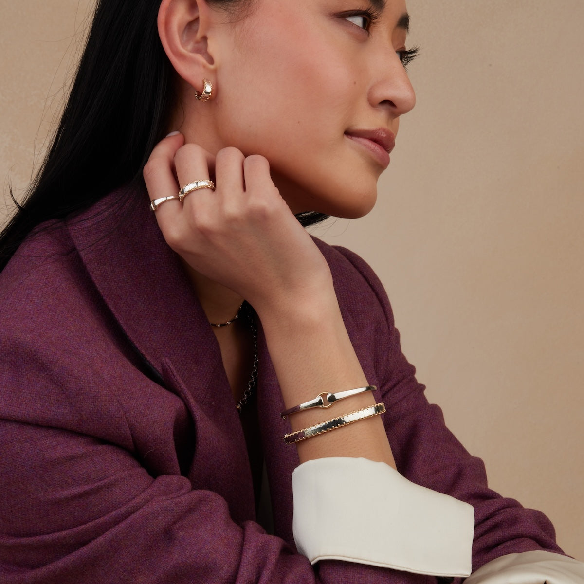 Mixed Metal Buckle Ring for Women - Stylish Adjustable Fashion Jewelry - Perfect for Casual Wear, Parties & Everyday Accessories