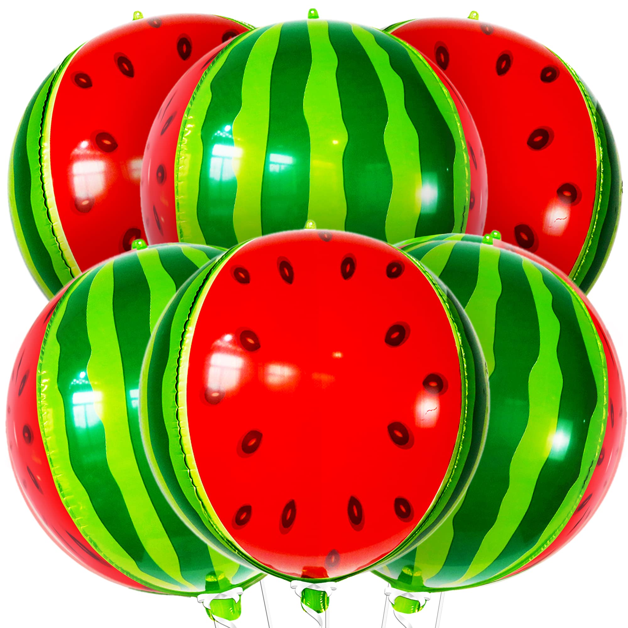 KatchOn Giant Watermelon Balloons - 22 Inch Pack of 6 | Summer Party Decorations for Watermelon Themed Birthday, Baby Shower & Pool Party | Fruit Balloons for Indoor/Outdoor Decor