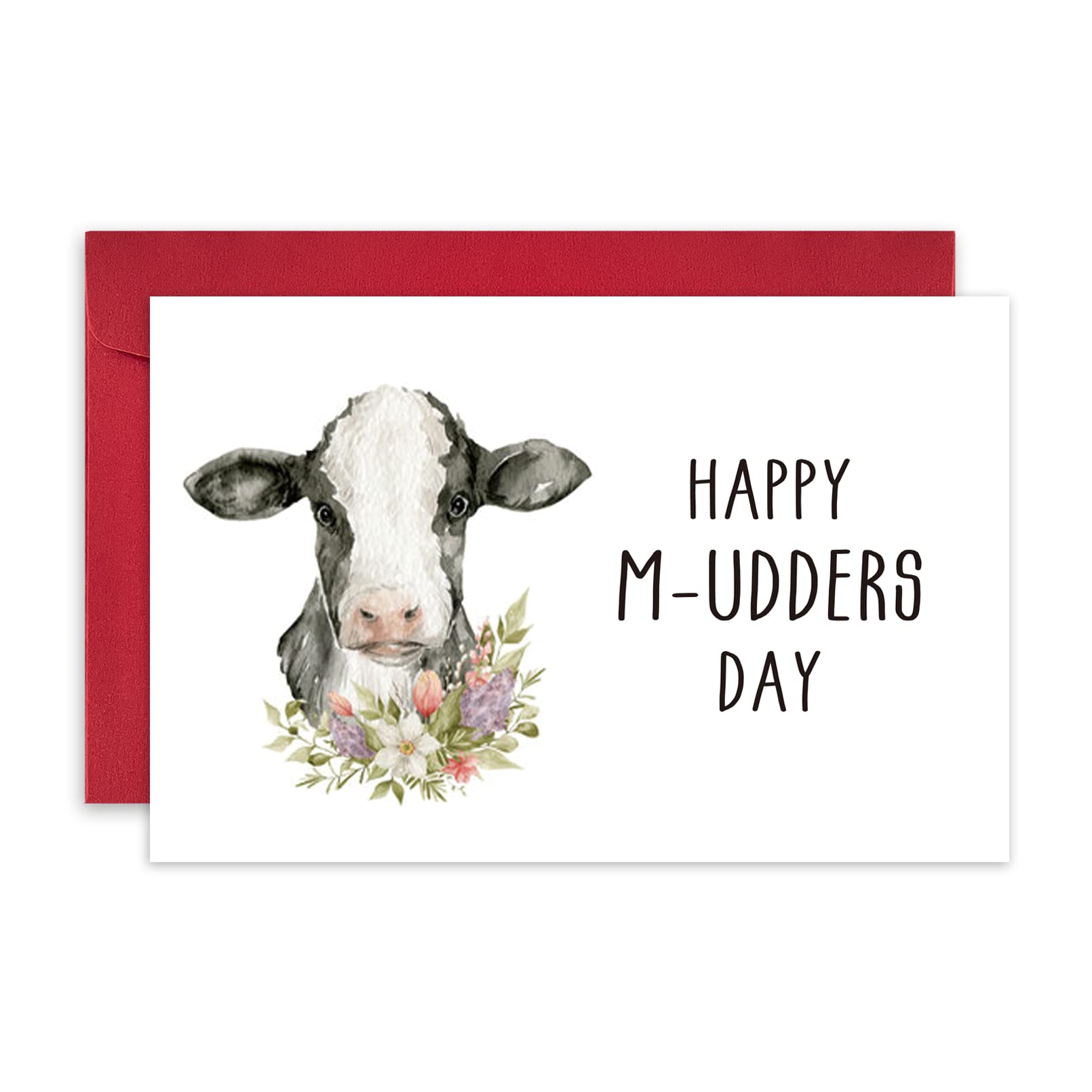 Funny Happy Mother's Day Card - Cute Dairy Cow Design for Mom from Kids - Perfect for Farm Lovers