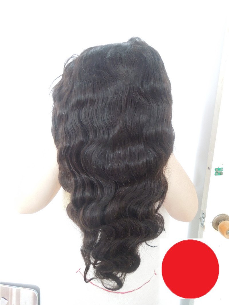 DaJun Hair 14 Inch Indian Virgin Remy Human Hair Full Lace Wig - Body Wave #1B Off Black | Natural Look for Daily Wear, Cosplay & Special Occasions