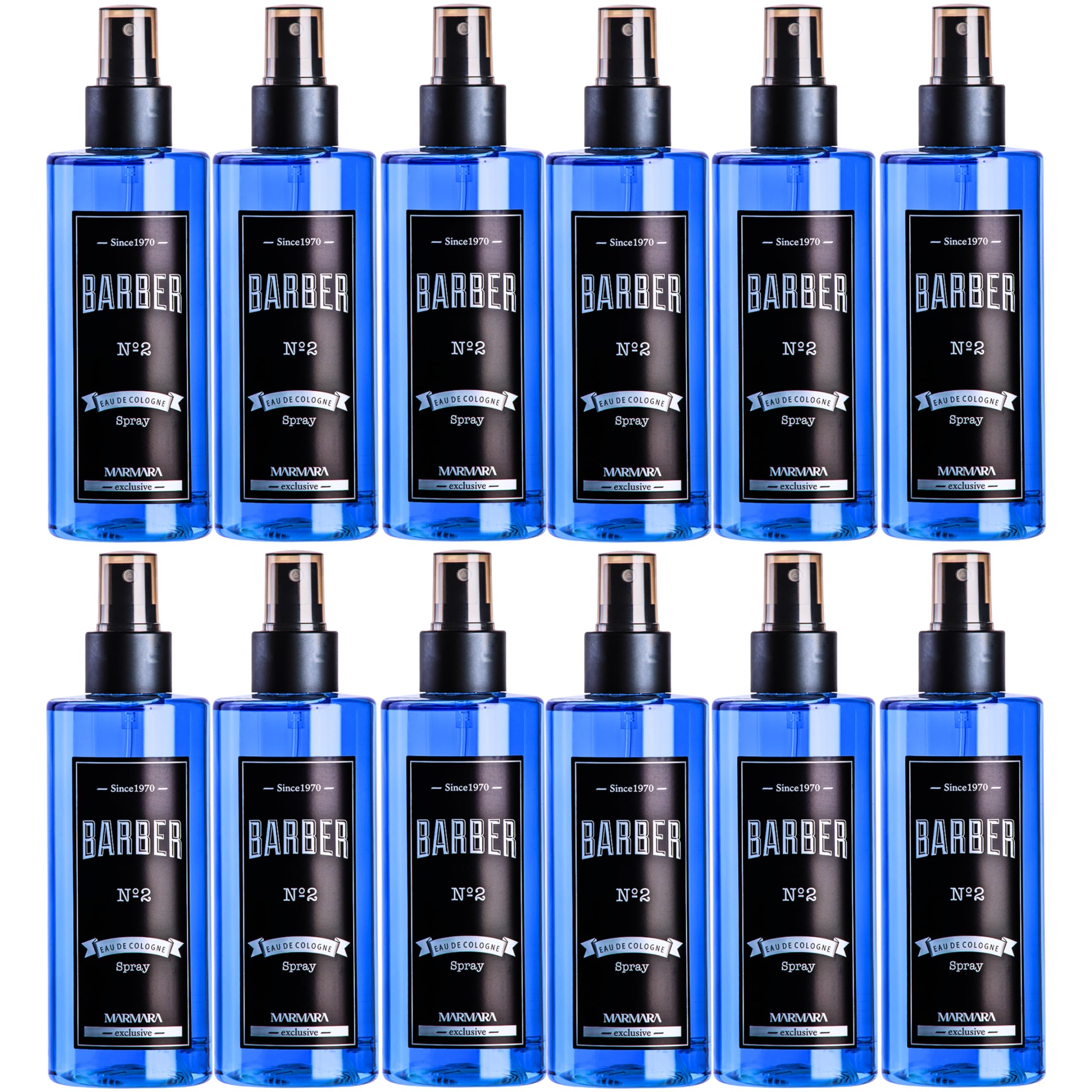 Marmara Barber Cologne No.2 - 250ml x 12 Bottles Bulk Pack | Traditional Barbershop Cologne for Men | Perfect for Professional Barbers & Wet Shaving Enthusiasts | Classic Fragrance for Grooming, After Shave & Special Occasions