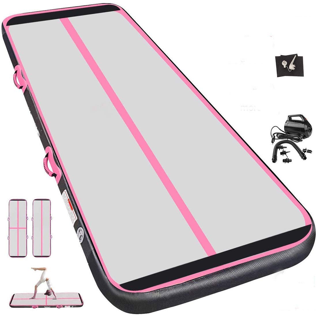 Inflatable Gymnastics Air Track Mat with Electric Pump - Professional Tumbling Mat for Cheerleading, Gymnastics Practice, Beach, Park & Home Use - Perfect for Training, Exercise & Outdoor Activities