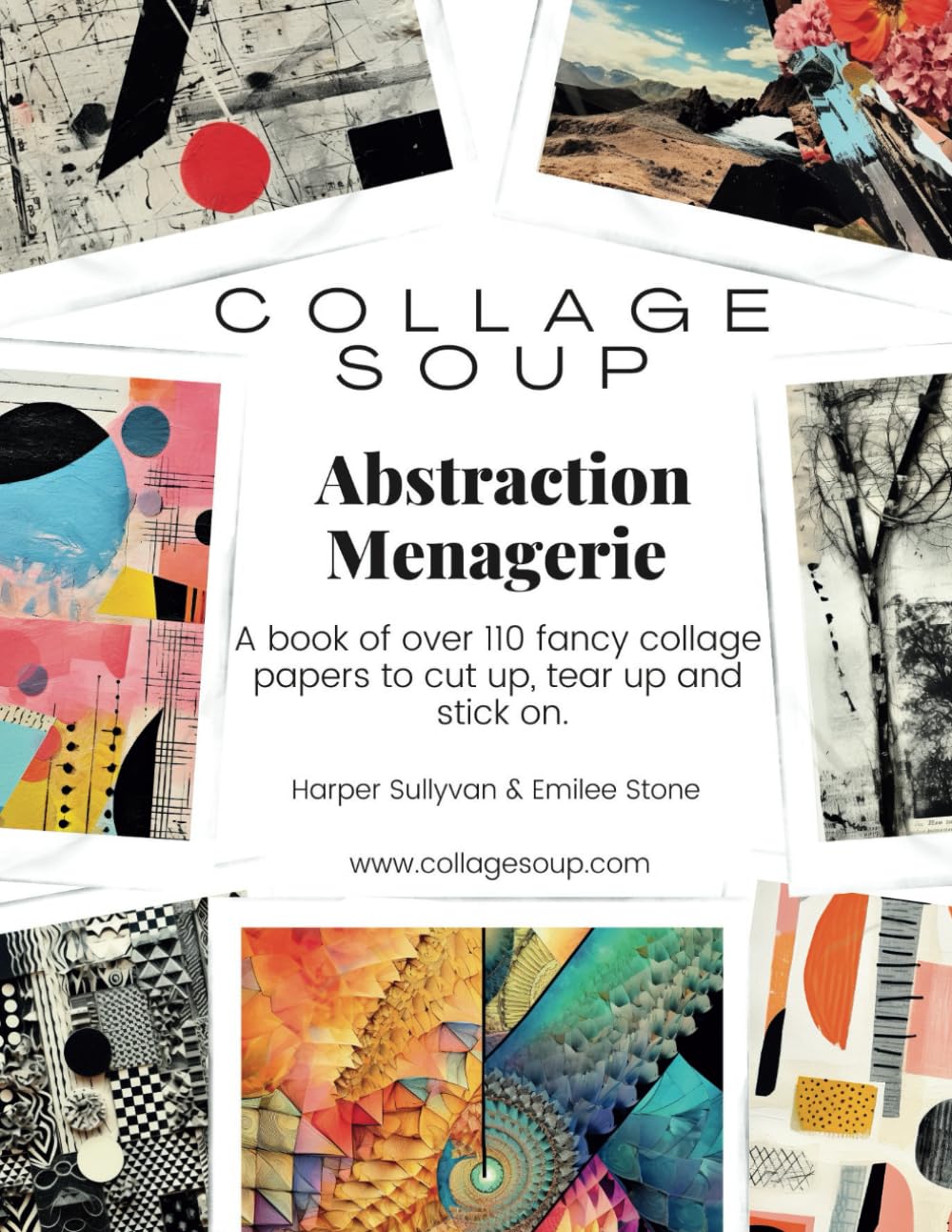 Abstract Collage Paper Book for Cutting, Tearing & Crafting - Premium Scrapbooking Supplies for DIY Art Projects | Perfect for Mixed Media, Junk Journals & Card Making