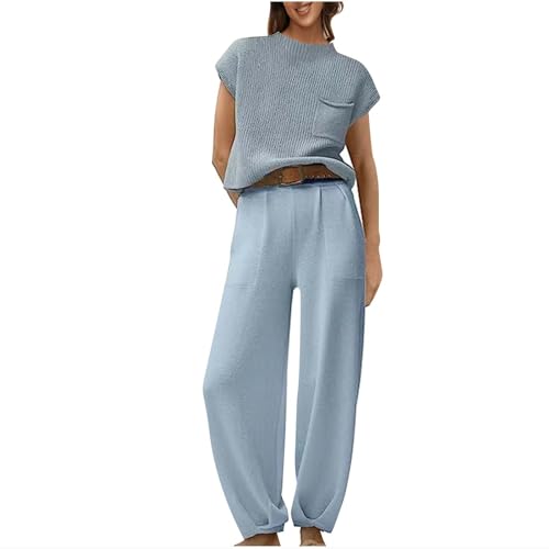 10#light Blue Two Piece Sets for Women Summer