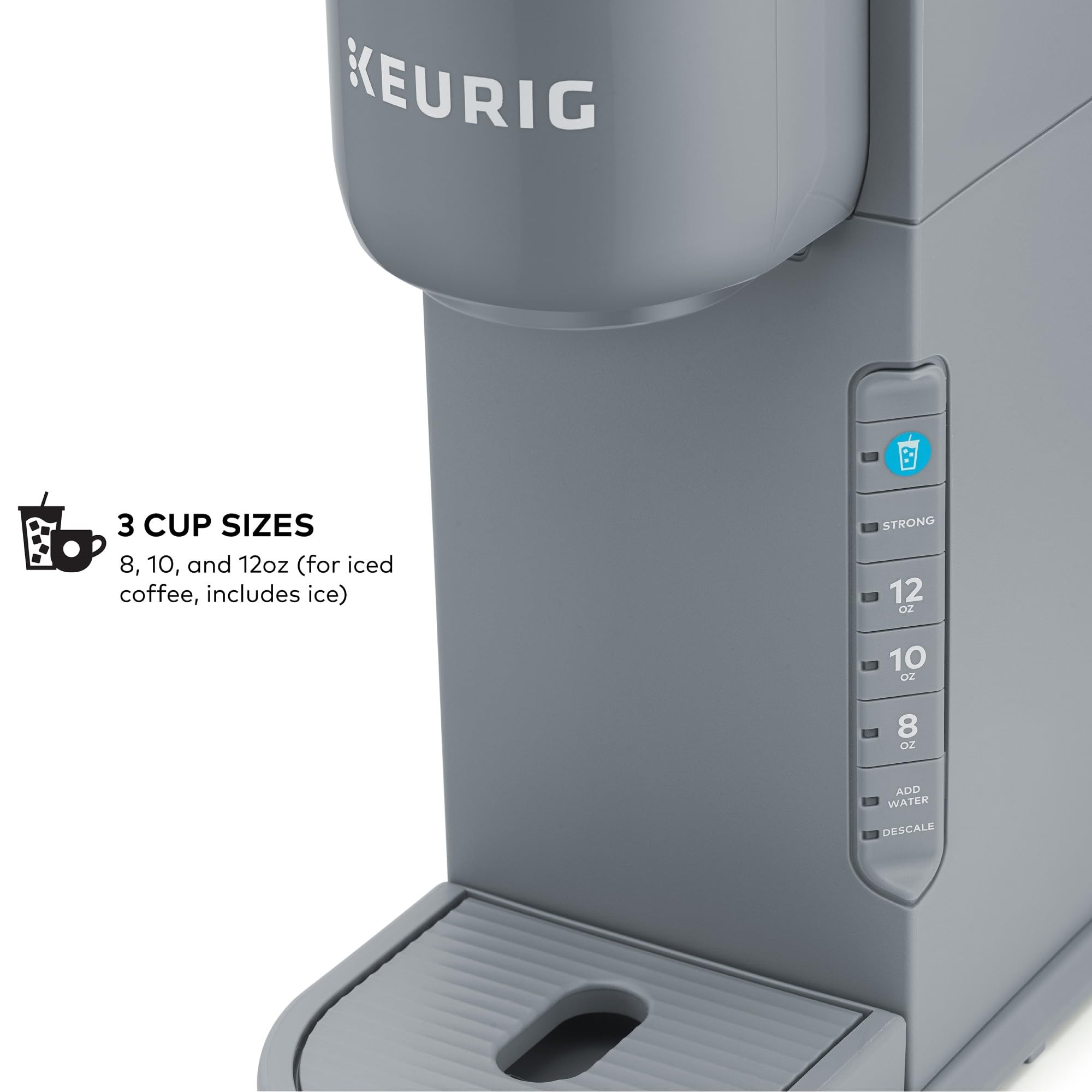 Keurig K-Iced Single Serve Coffee Maker - Brew Hot & Iced Coffee with Any K-Cup Pod, Compact Gray Iced Coffee Machine for Home, Office & Outdoor Use