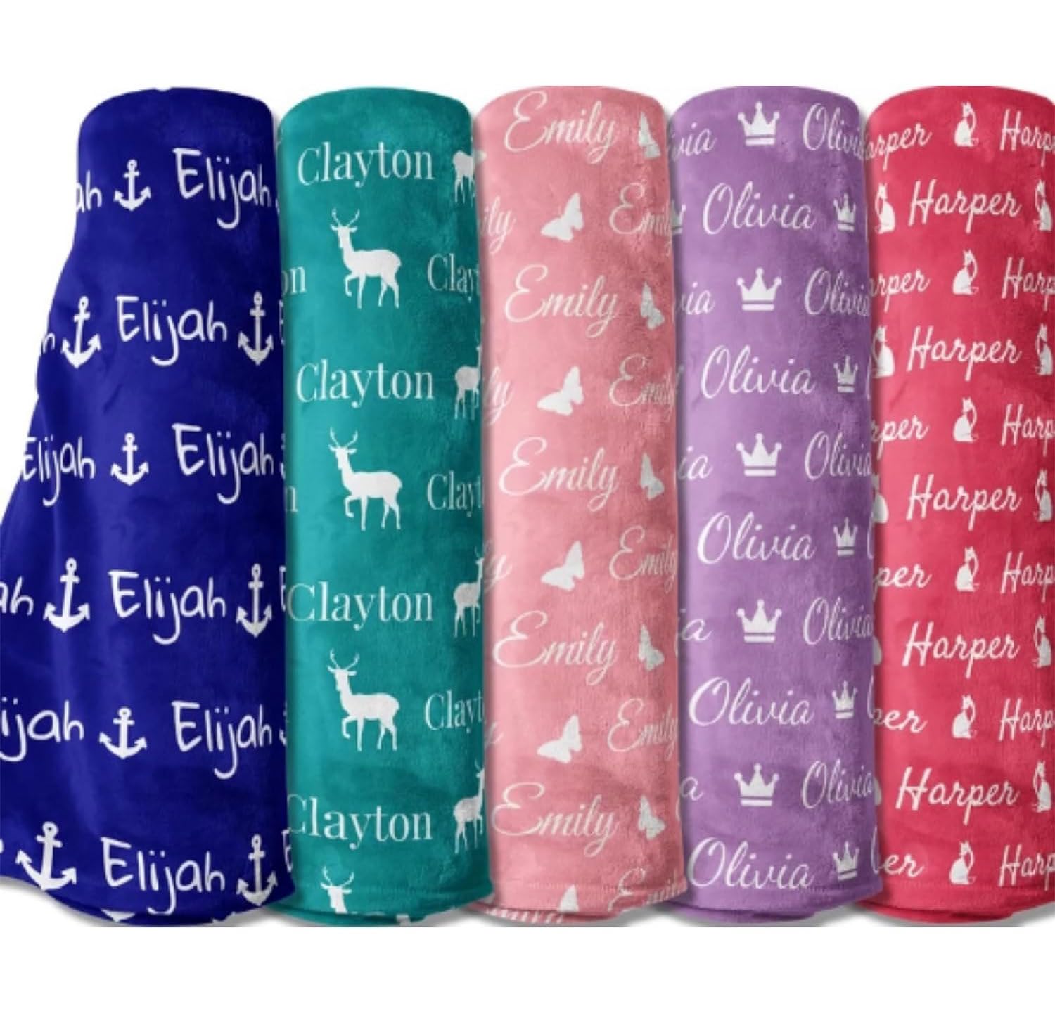 Custom Name Flannel Blankets - Personalized Throw Blankets for Women, Men, Kids & Baby | Cozy Gifts for Birthday, Christmas & Home Decor | Soft Fleece Blanket for Couch, Bed & Nursery