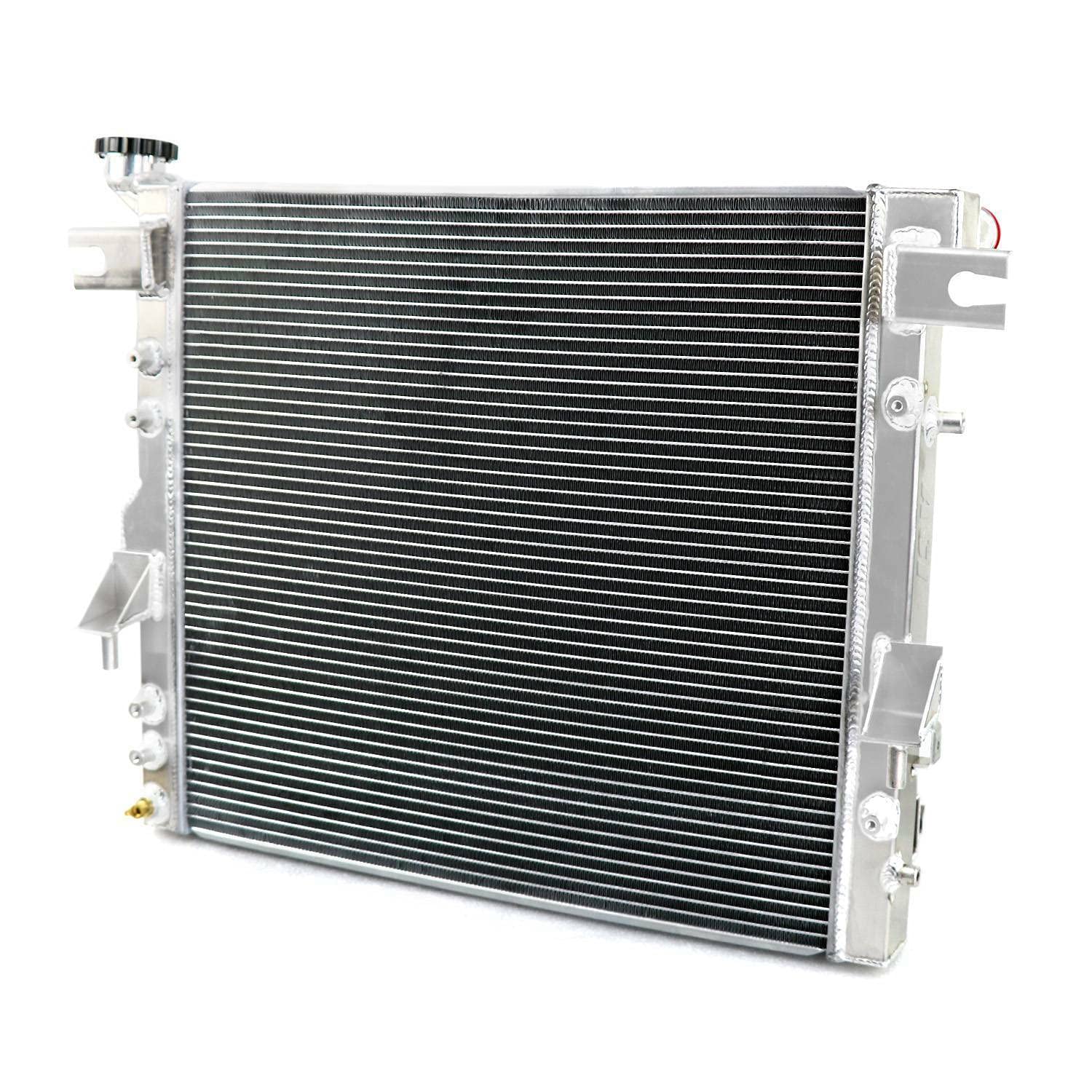 ECMRAD Aluminum Radiator with Fan & Shroud Kit - Compatible with 2007-2018 Jeep Wrangler JK/JKU Unlimited Sahara Rubicon (3.8L 3.6L V6) - Fits Automatic & Manual Transmission - Perfect for Off-Roading, Overheating Issues & Engine Cooling Upgrades