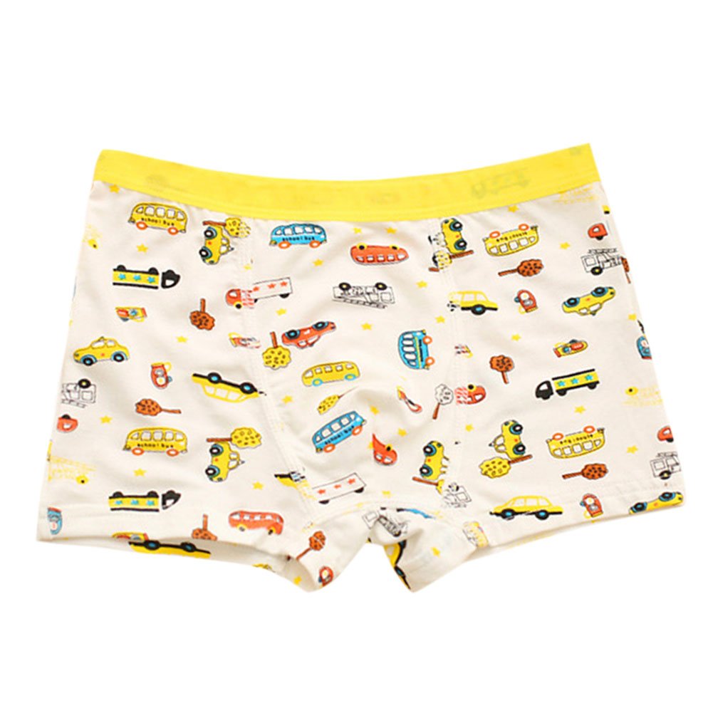 5 Pack Boys' Cotton Briefs - Soft & Comfortable Kids Boxer Shorts Underwear with Fun Truck Pattern - Multicolor for Playtime, School & Daily Wear