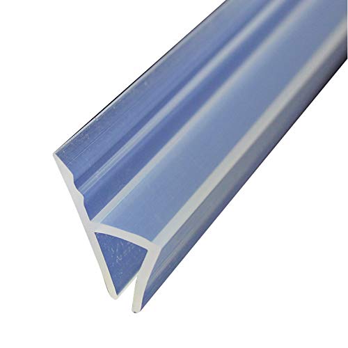 Queenbox Shower Door Seal Strip - 120 Inches Cuttable Length, H-Type Waterproof Sweep for Frameless Glass Doors (1/4