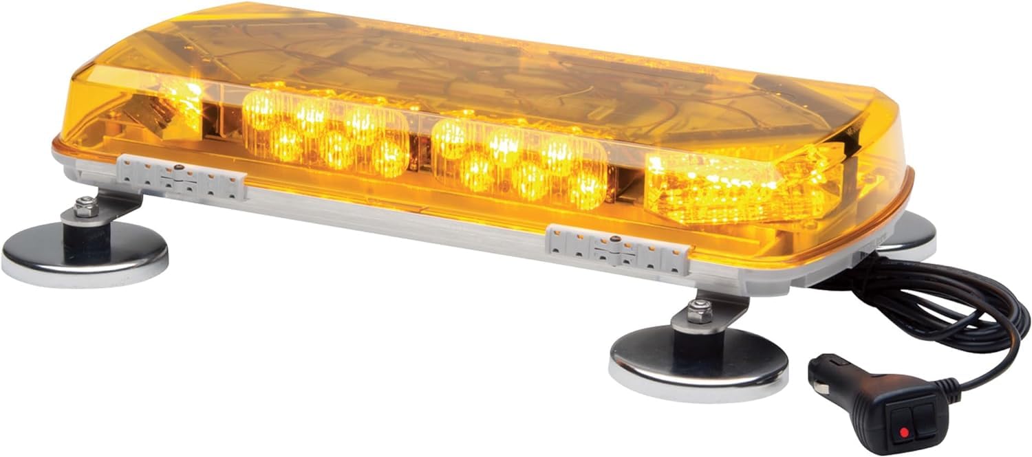 Whelen MC16MA 16-Inch Mini LED Light Bar with Aluminum Base - Amber Lens for Emergency Vehicles, Off-Road Trucks & Construction Equipment