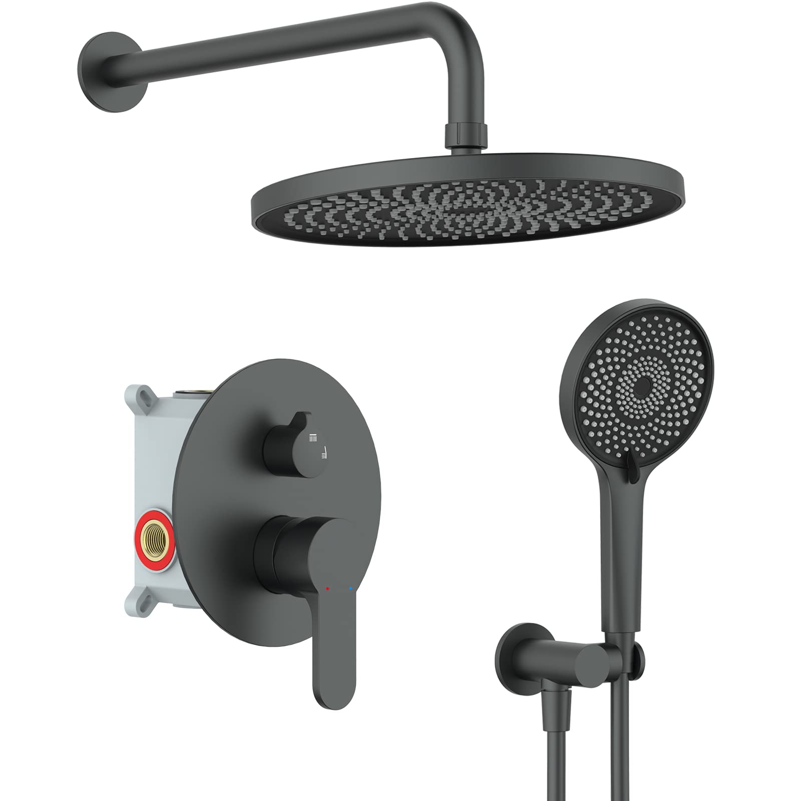 Premium Matte Black Shower System - 10