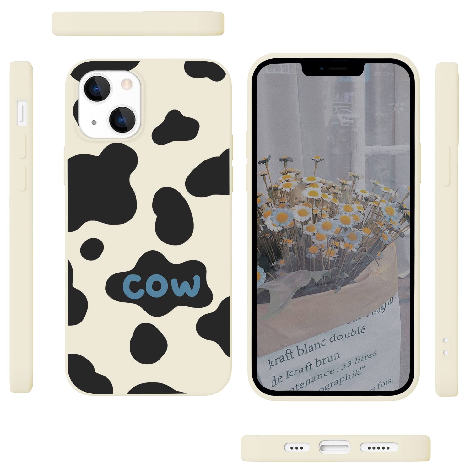 Stylish Black Cow Print Silicone Shockproof Phone Case for iPhone 12 & 12 Pro - Durable Protective Cover for Women & Men - Perfect for Daily Use, Work & Outdoor Activities