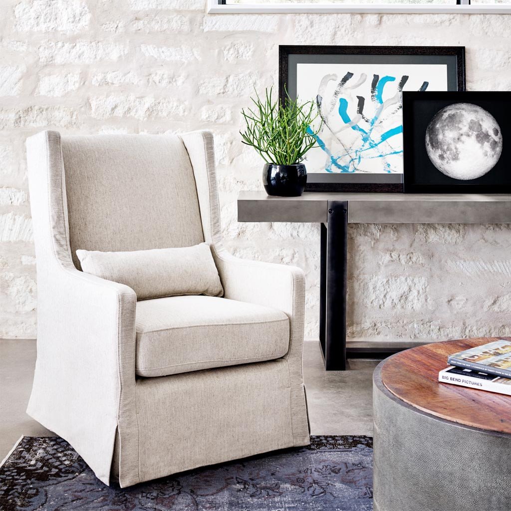 Round Coffee Table with Charcoal Shagreen Top - Modern Living Room Center Table for Small Spaces | Crosby Home Decor for Apartments & Cozy Spaces