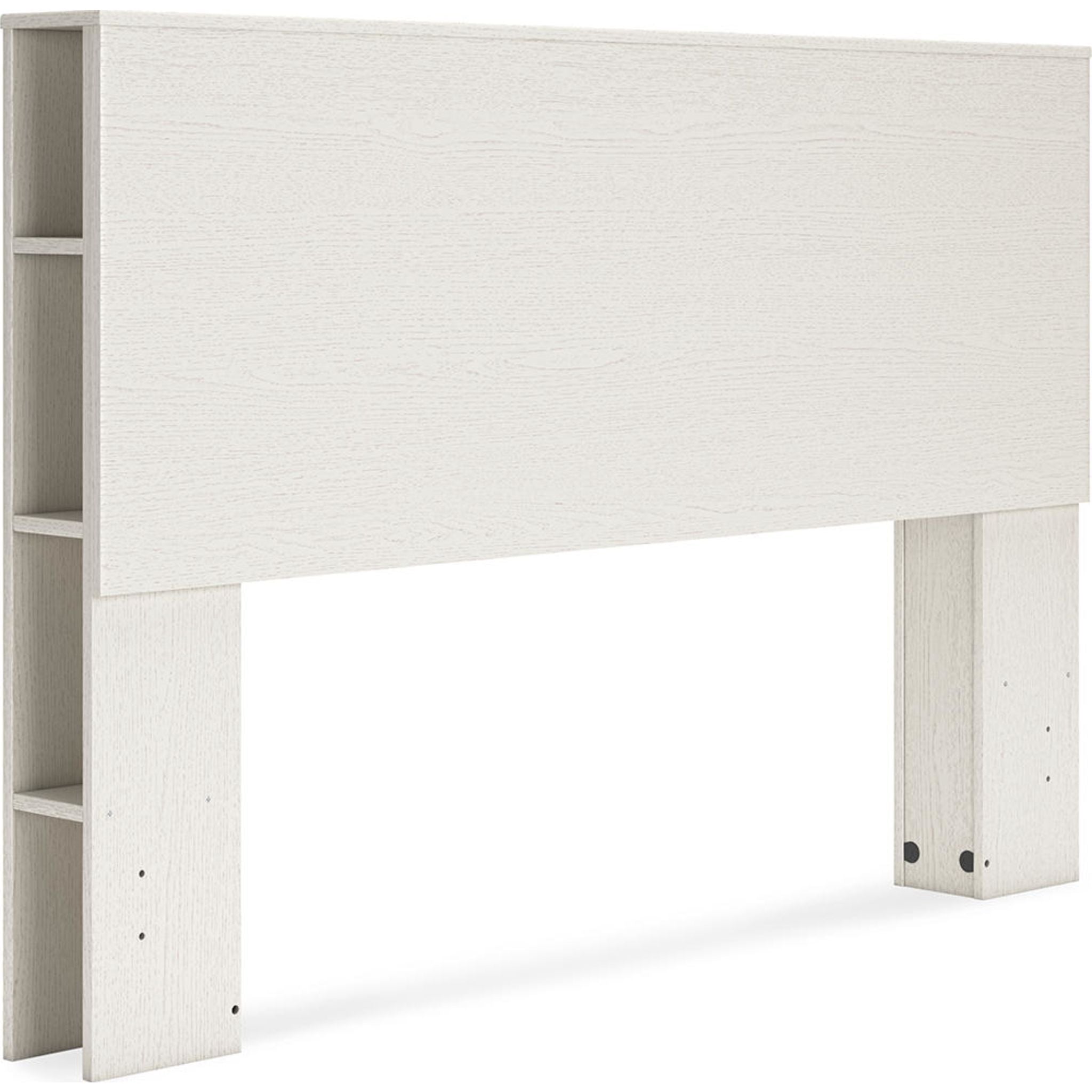 Aprilyn Queen Bookcase Headboard - White Wooden Bed Frame with Storage Shelves for Bedroom, Living Room, and Office Organization